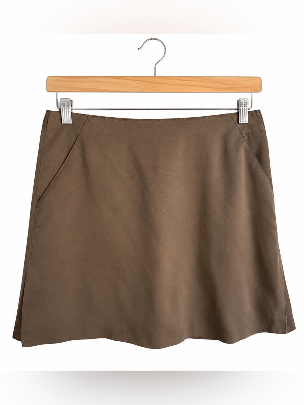 Talbots Womens Skort Sz‎ 2 Petite Brown Short Mini Pockets Skirt Shorts Solid